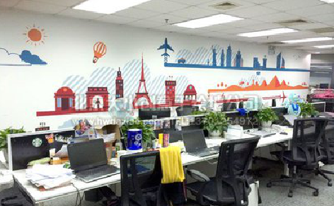 巴中教你设计办公室墙绘的方法。